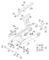 bras oscillant, garde-chaîne