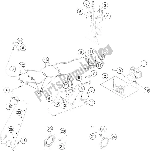 All parts for the Antiblock System Abs of the KTM 1190 ADV ABS Grey WES Europe 2013