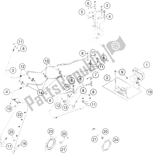 All parts for the Anti Block System Abs of the KTM 1190 Adventure R ABS Japan 2015