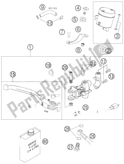 Todas las partes para Cilindro De Freno De Mano de KTM 990 Superduke Black Europe 2005