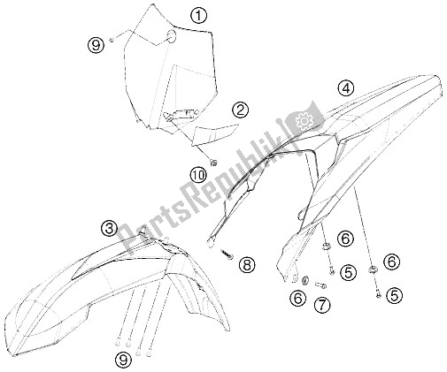 Toutes les pièces pour le Masque, Garde-boue du KTM 85 SX 17 14 Europe 2015