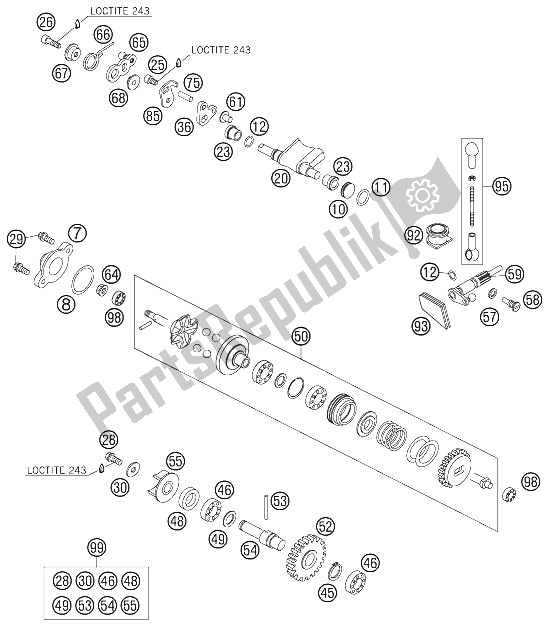 Wszystkie części do Steuerung 85 Sx KTM 85 SX 19 16 Europe 2005