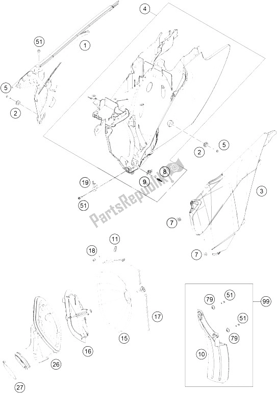 Todas as partes de Filtro De Ar do KTM 250 EXC Europe 2015