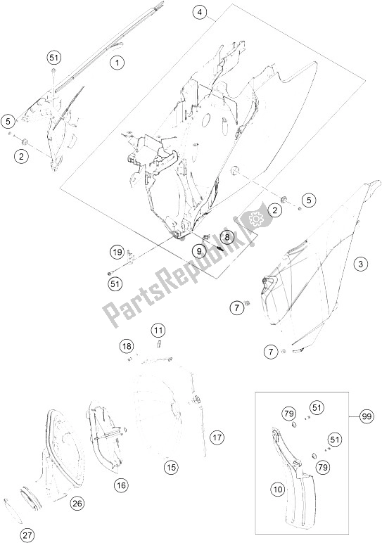 Alle onderdelen voor de Luchtfilter van de KTM 300 XC Europe USA 2015