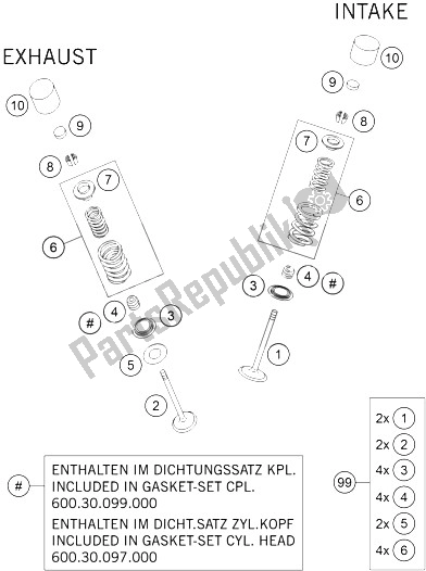 Tutte le parti per il Azionamento Della Valvola del KTM 950 Superenduro R 06 Europe 2006