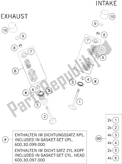Wszystkie części do Nap? D Zaworu KTM 950 Supermoto Orange Australia United Kingdom 2006