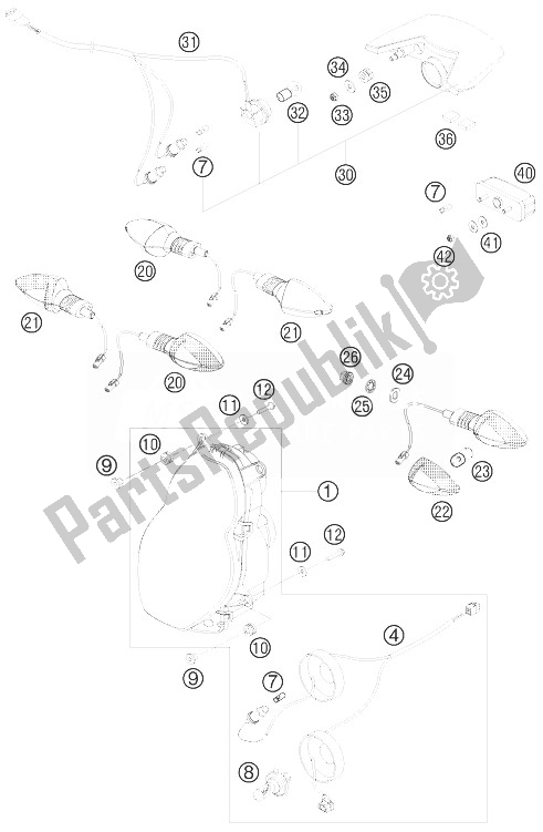 Todas las partes para Sistema De Iluminación de KTM 990 Adventure Orange ABS 10 USA 2010