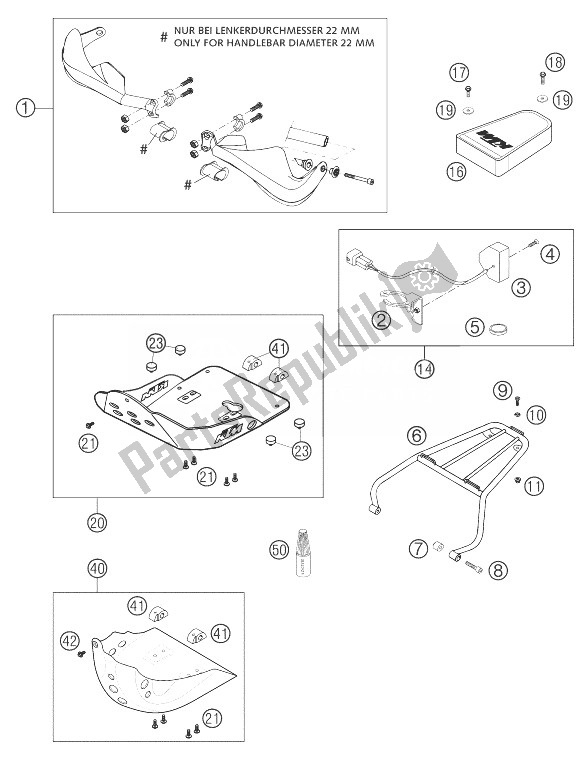 All parts for the Attachments 625 Sxc of the KTM 625 SXC Europe 2004