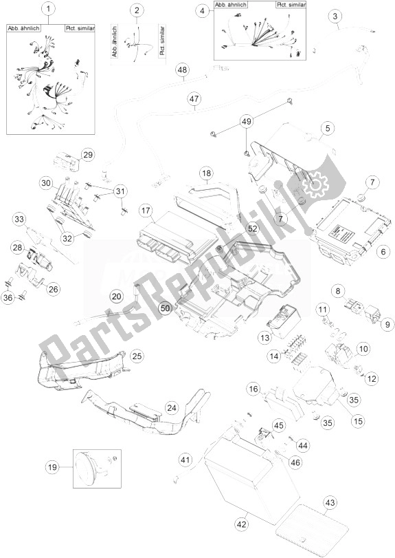 Tutte le parti per il Cablaggio Elettrico del KTM 1290 Superduke R Orange ABS 14 Australia 2014