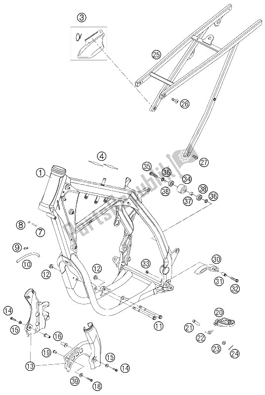 Todas las partes para Marco, Sub Marco de KTM 450 SXS Europe 2006
