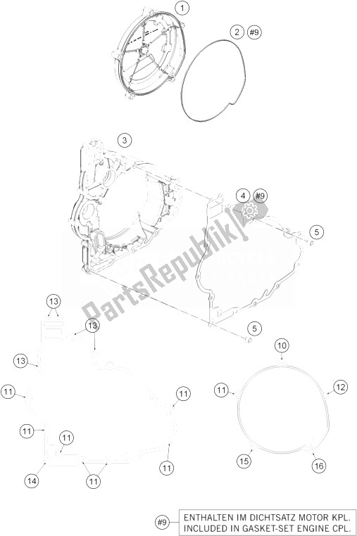 Todas las partes para Tapa Del Embrague de KTM 1190 RC8 R White Europe 2014