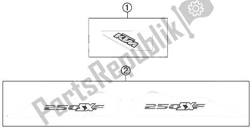 All parts for the Decal of the KTM 250 SX F Europe 2011