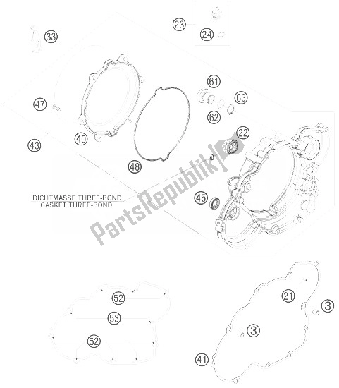 All parts for the Clutch Cover of the KTM 450 XC ATV Europe 2010