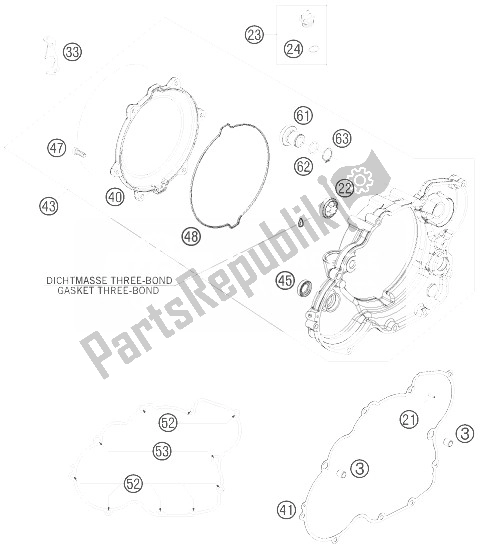 All parts for the Clutch Cover of the KTM 525 KTM Sportquad USA 2007