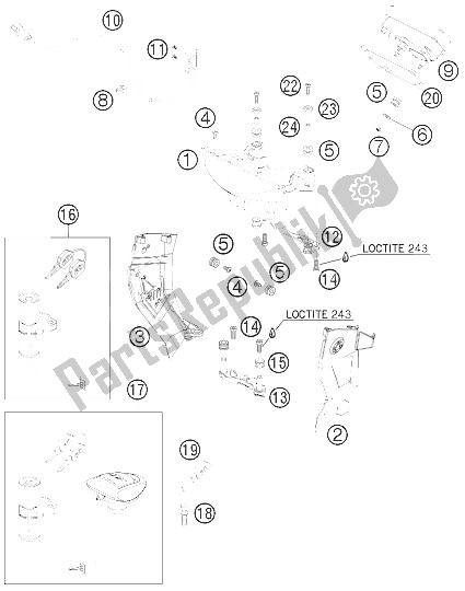 All parts for the Instruments / Lock System of the KTM 950 Super Enduro R Australia United Kingdom 2008