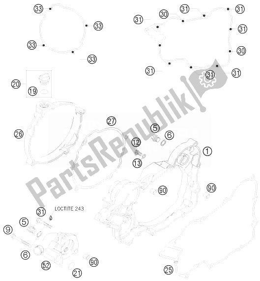 Todas las partes para Tapa Del Embrague de KTM 200 EXC Australia 2014
