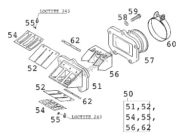 All parts for the Reed Valve Case Kpl. 200 Sgp '0 of the KTM 125 SXS Europe 2000