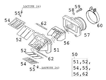 All parts for the Reed Valve Case Kpl. 200 Sgp '0 of the KTM 200 EXC GS 8 KW Europe 2000