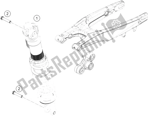 Alle onderdelen voor de Schokdemper van de KTM 250 XC F USA 2016
