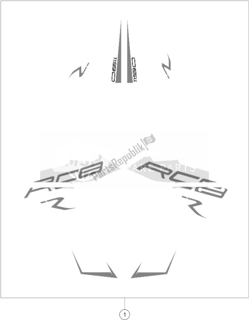 Todas las partes para Etiqueta de KTM 1190 RC8 R White Japan 2013