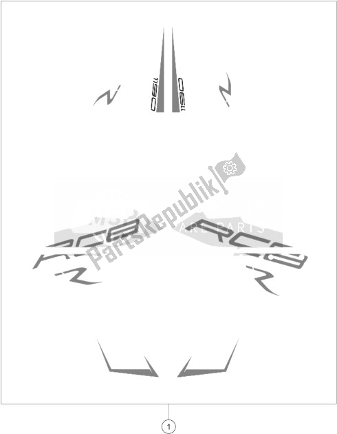 All parts for the Decal of the KTM 1190 RC8 R White USA 2014