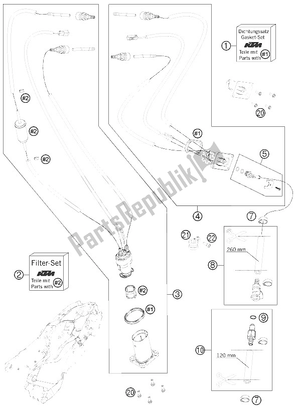 All parts for the Fuel Pump of the KTM 690 SMC Australia United Kingdom 2011