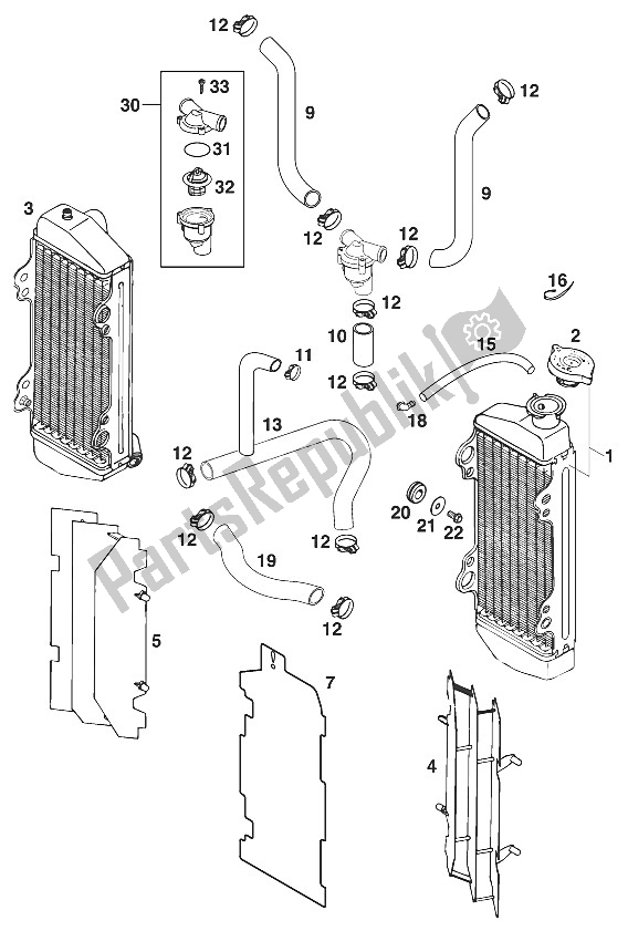 All parts for the Radiator - Radiator Hose 250/300/380 Egs '20 of the KTM 300 EXC Australia 2000