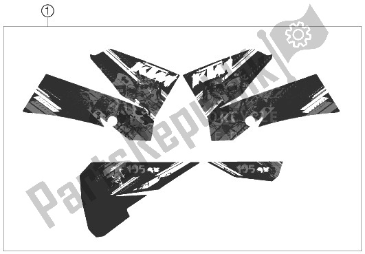 All parts for the Decal of the KTM 105 SX USA 2010
