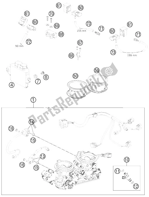 Todas las partes para Cuerpo Del Acelerador de KTM 990 Supermoto R Europe 2011