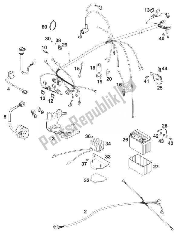 All parts for the Wire Harness 620 Comp. '98 of the KTM 620 LC 4 98 Competition Europe 1998