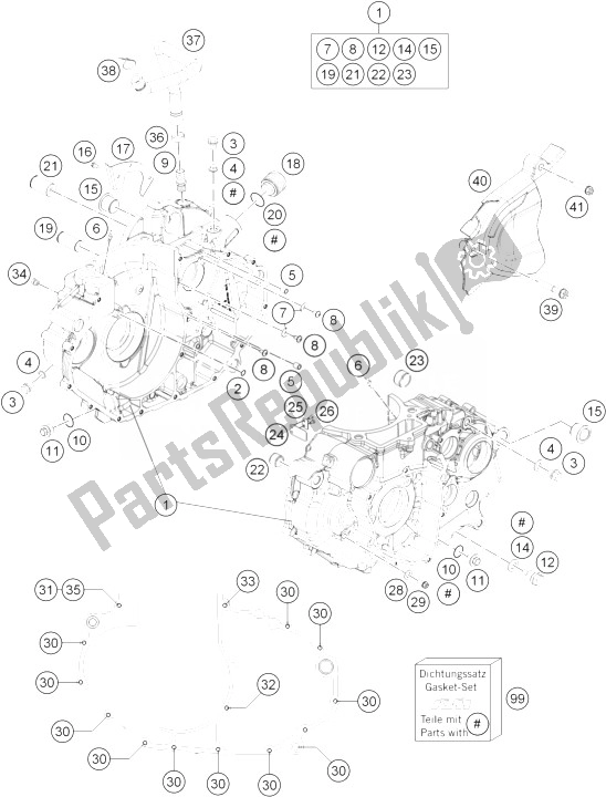 Todas las partes para Caja Del Motor de KTM 690 Enduro R ABS Australia 2014