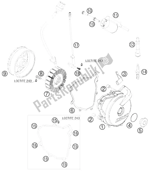 Tutte le parti per il Sistema Di Accensione del KTM 690 SMC Australia United Kingdom 2008