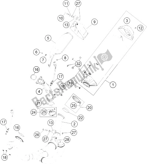 Toutes les pièces pour le Système D'échappement du KTM 1190 ADV ABS Grey WES Europe 2013