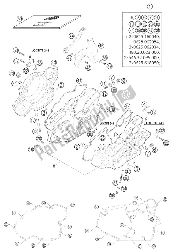 Alle onderdelen voor de Motorhuis 250 Exc Racen van de KTM 250 EXC Racing Europe 2002