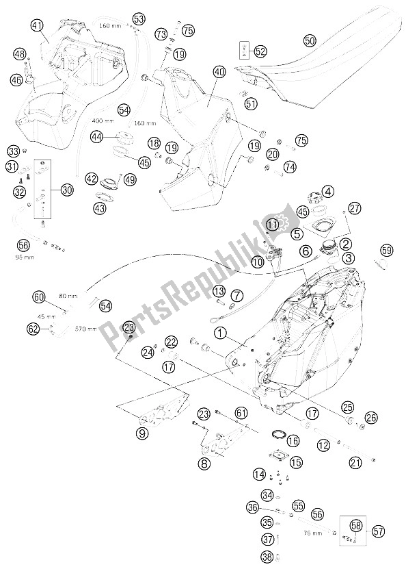 Wszystkie części do Zbiornik, Siedzenie KTM 450 Rally Factory Replica Europe 2011