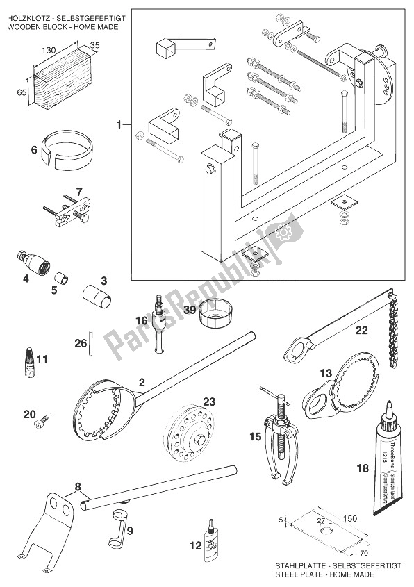 Toutes les pièces pour le Outils Spéciaux Lc4'98 du KTM 400 SX C Europe 1999