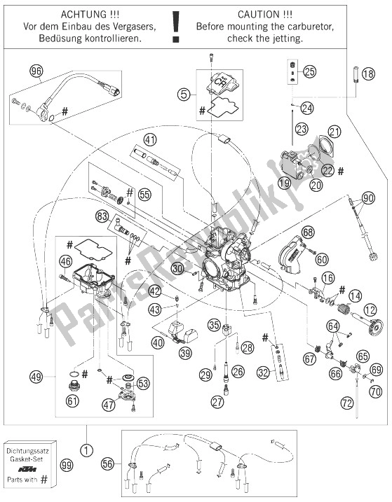 Tutte le parti per il Carburatore del KTM 690 Rally Factory Replica Europe 2007