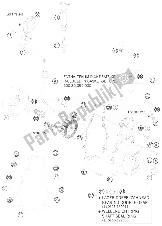 All parts for the Ignition System of the KTM 990 Super Duke Olive ME France 2010