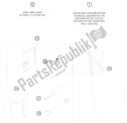 Tutte le parti per il Kit Accessori del KTM 85 SX 17 14 Europe 2010