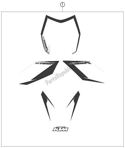 All parts for the Decal of the KTM 690 Enduro R Australia United Kingdom 2012