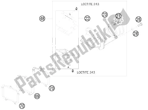 Todas las partes para Caja De Válvula De Lámina de KTM 200 EXC Australia 2015