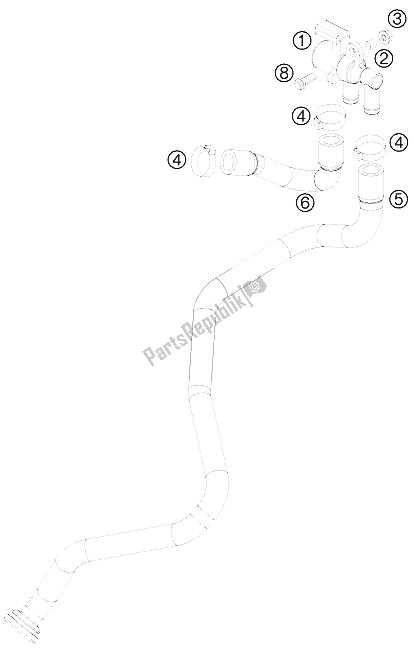 Wszystkie części do System Powietrza Wtórnego Sas KTM 690 Duke Orange Australia United Kingdom 2008