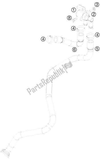 Tutte le parti per il Sistema Di Aria Secondaria Sas del KTM 690 Duke Orange Japan 2008