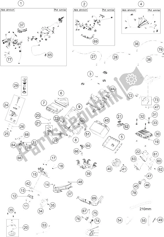 All parts for the Wiring Harness of the KTM 1290 Super Adventure WH ABS 16 Europe 2016