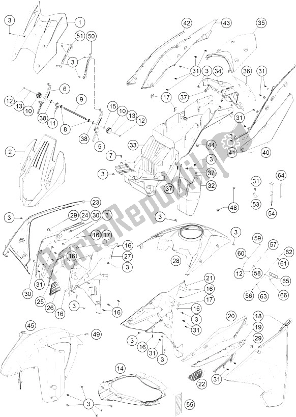 Todas las partes para Máscara, Defensas de KTM 1290 Super Adventure WH ABS 15 Japan 2015