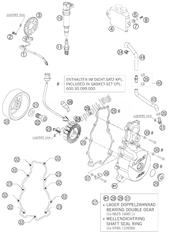 All parts for the Ignition System of the KTM 990 Adventure Black ABS 07 Europe 2007