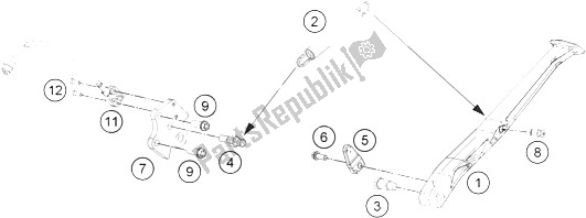 Toutes les pièces pour le Béquille Latérale / Centrale du KTM 690 Duke R ABS Australia 2016