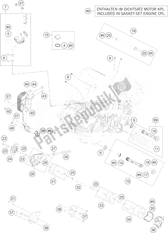 Toutes les pièces pour le Système De Lubrification du KTM 1290 Superduke R Black ABS 14 France 2014