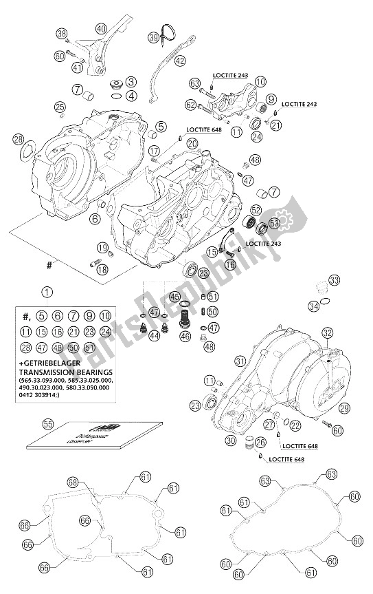 Toutes les pièces pour le Carter Moteur 660 Rallye du KTM 660 Rallye Customer Bike Europe 2001