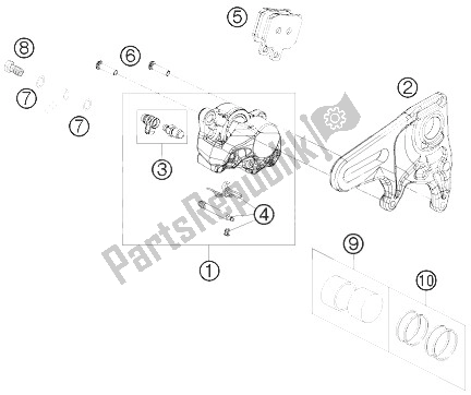 All parts for the Brake Caliper Rear of the KTM 1190 RC8 R Australia 2010